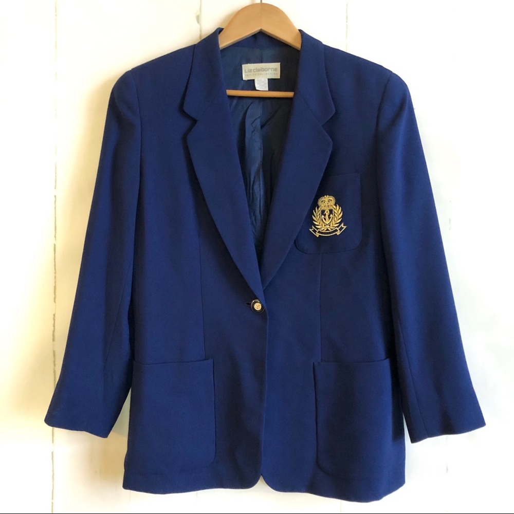 Vintage Liz Claiborne Blue Boyfriend Blazer
